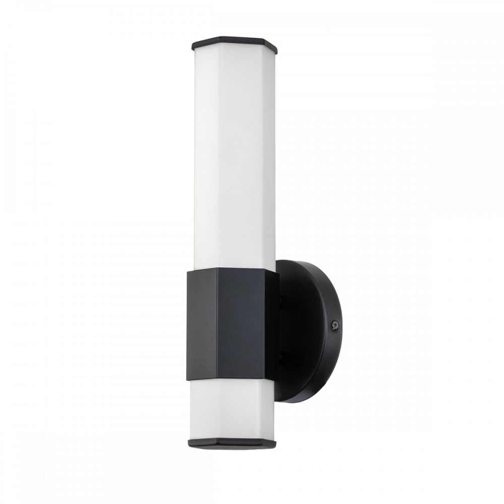 Facet Single LED Wall Light In Matte Black Finish QN-FACET-LED1-BK-BATH