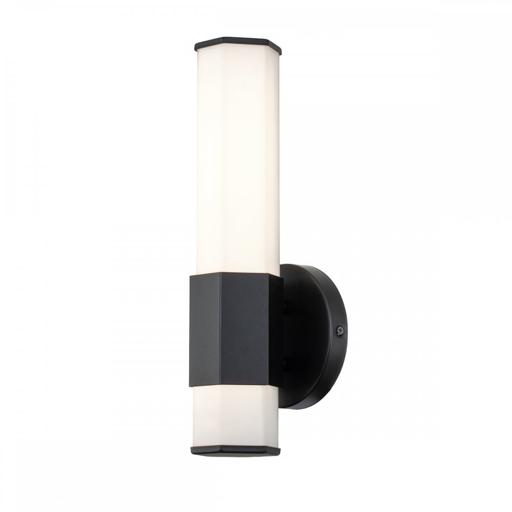 Facet Single LED Wall Light In Matte Black Finish QN-FACET-LED1-BK-BATH