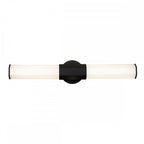 Facet 2 Light LED Wall Light In Matte Black Finish QN-FACET-LED2-BK-BATH