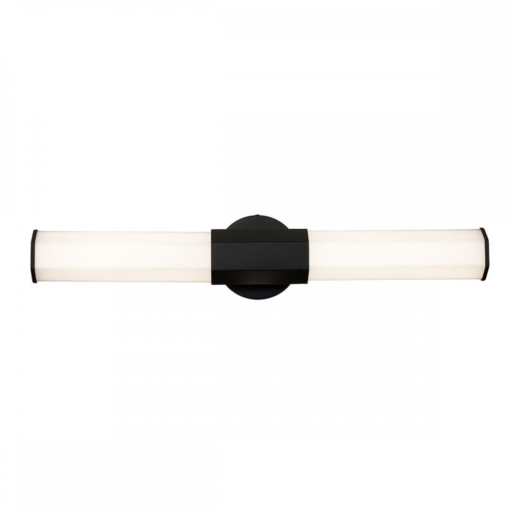 Facet 2 Light LED Wall Light In Matte Black Finish QN-FACET-LED2-BK-BATH