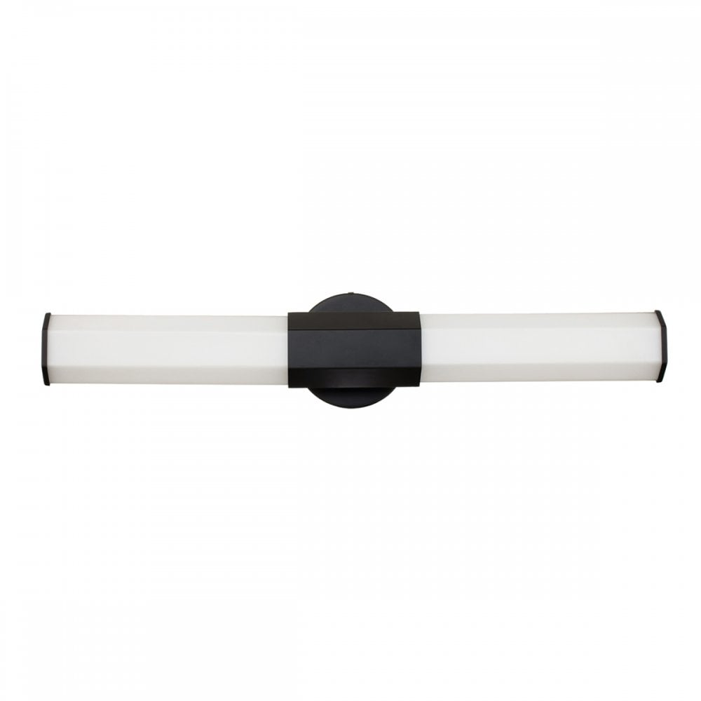 Facet 2 Light LED Wall Light In Matte Black Finish QN-FACET-LED2-BK-BATH