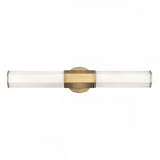Facet 2 Light LED Wall Light In Heritage Brass Finish QN-FACET-LED2-HB-BATH