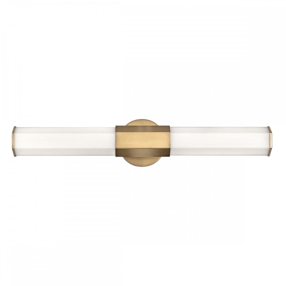 Facet 2 Light LED Wall Light In Heritage Brass Finish QN-FACET-LED2-HB-BATH