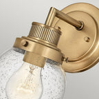 Poppy Bathroom Wall Light In Heritage Brass With Seeded Glass QN-POPPY1-HB-BATH