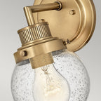 Poppy Bathroom Wall Light In Heritage Brass With Seeded Glass QN-POPPY1-HB-BATH