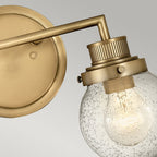 Poppy 2 Light Wall Light In Heritage Brass With Seeded Glass QN-POPPY2-HB-BATH