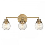 Poppy 3 Light Bathroom Wall Light In Heritage Brass Finish QN-POPPY3-HB-BATH
