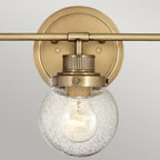 Poppy 3 Light Bathroom Wall Light In Heritage Brass Finish QN-POPPY3-HB-BATH