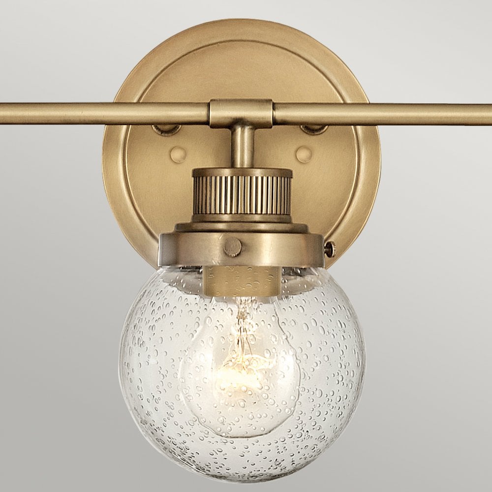 Poppy 3 Light Bathroom Wall Light In Heritage Brass Finish QN-POPPY3-HB-BATH
