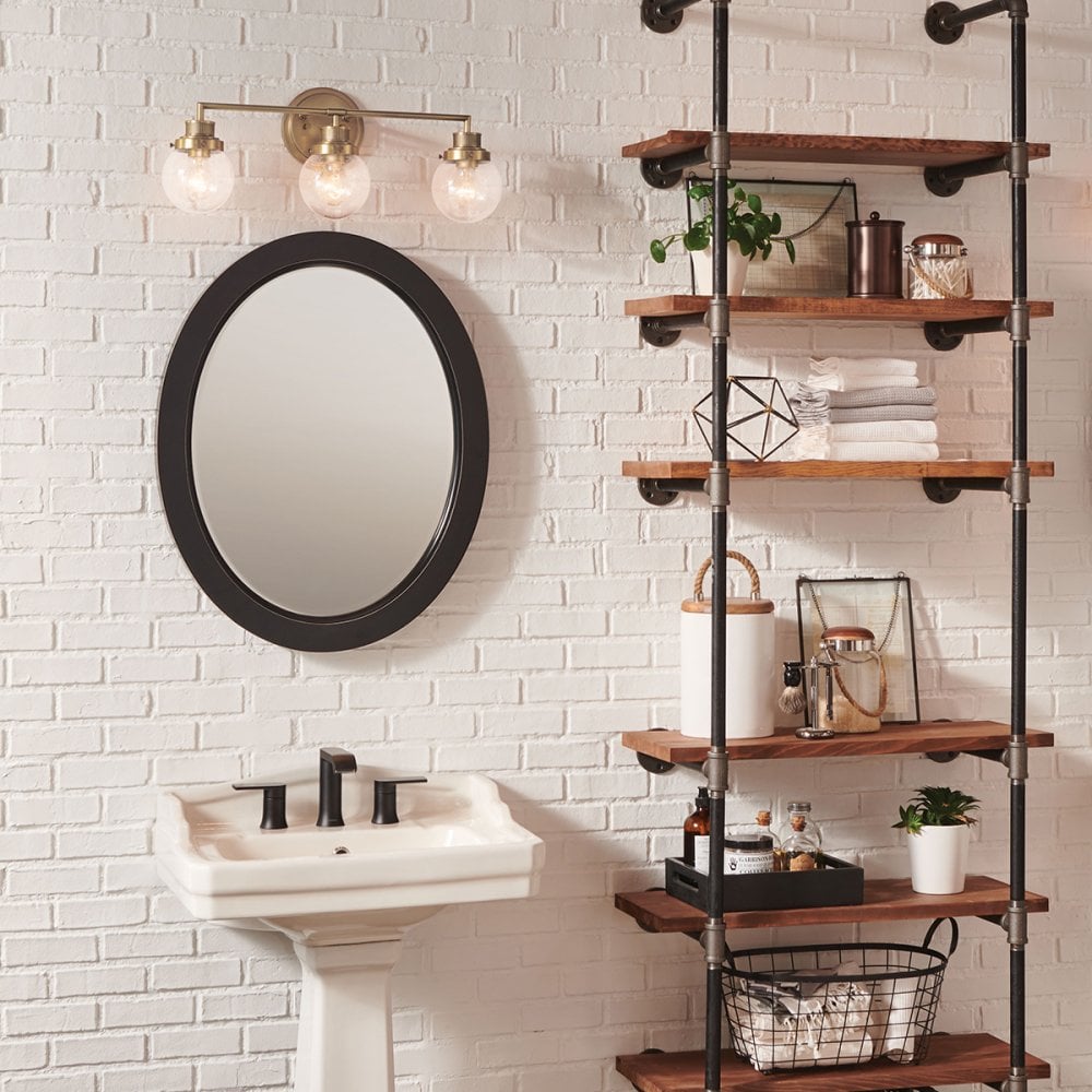 Poppy 3 Light Bathroom Wall Light In Heritage Brass Finish QN-POPPY3-HB-BATH