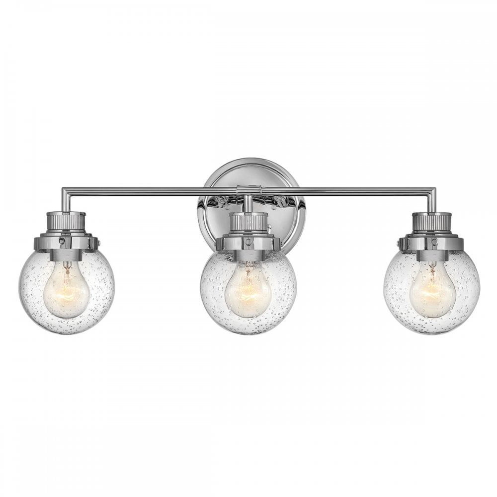 Poppy 3 Light Bathroom Wall Light In Polished Chrome Finish QN-POPPY3-PC-BATH