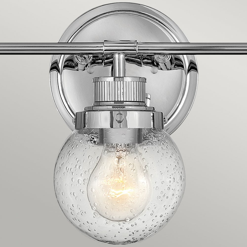 Poppy 3 Light Bathroom Wall Light In Polished Chrome Finish QN-POPPY3-PC-BATH