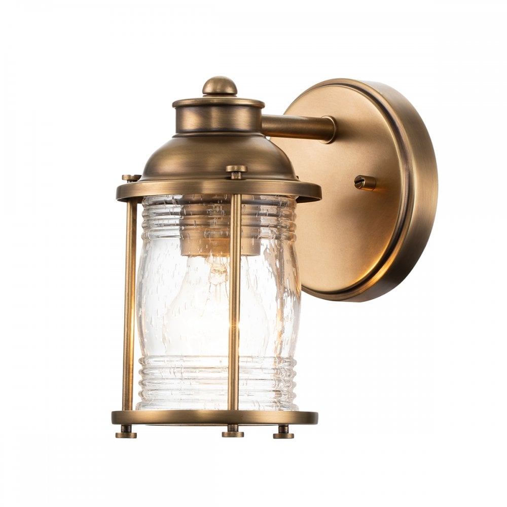 Ashland Bay Single Wall Light In Natural Brass Finish QN-ASHLANDBAY1-NBR-BATH