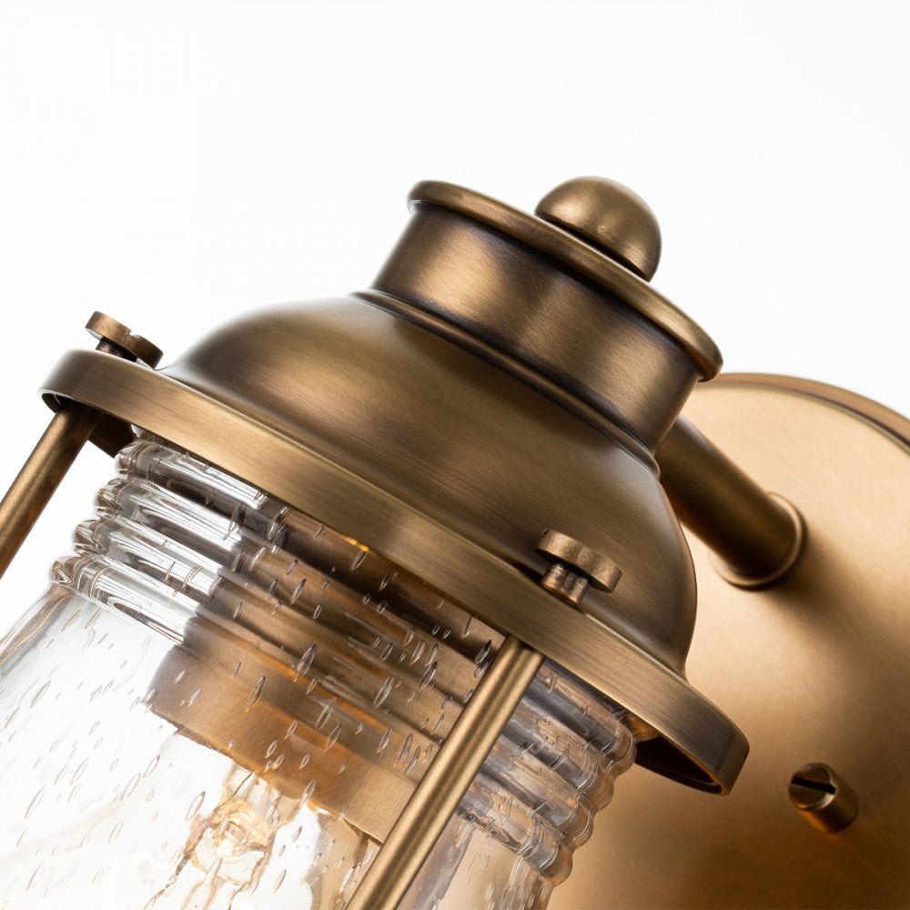 Ashland Bay Single Wall Light In Natural Brass Finish QN-ASHLANDBAY1-NBR-BATH