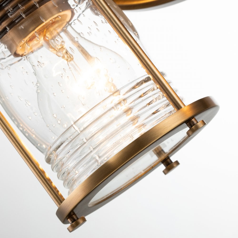 Ashland Bay 2 Light Wall Light In Natural Brass Finish QN-ASHLANDBAY2-NBR-BATH