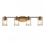 Ashland Bay 4 Light Wall Light In Natural Brass Finish QN-ASHLANDBAY4-NBR-BATH