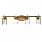 Ashland Bay 4 Light Wall Light In Natural Brass Finish QN-ASHLANDBAY4-NBR-BATH