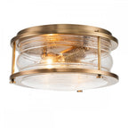 Ashland Bay 2 Light Flush Ceiling Light In Natural Brass Finish QN-ASHLANDBAY-F-NBR-BATH