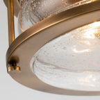 Ashland Bay 2 Light Flush Ceiling Light In Natural Brass Finish QN-ASHLANDBAY-F-NBR-BATH