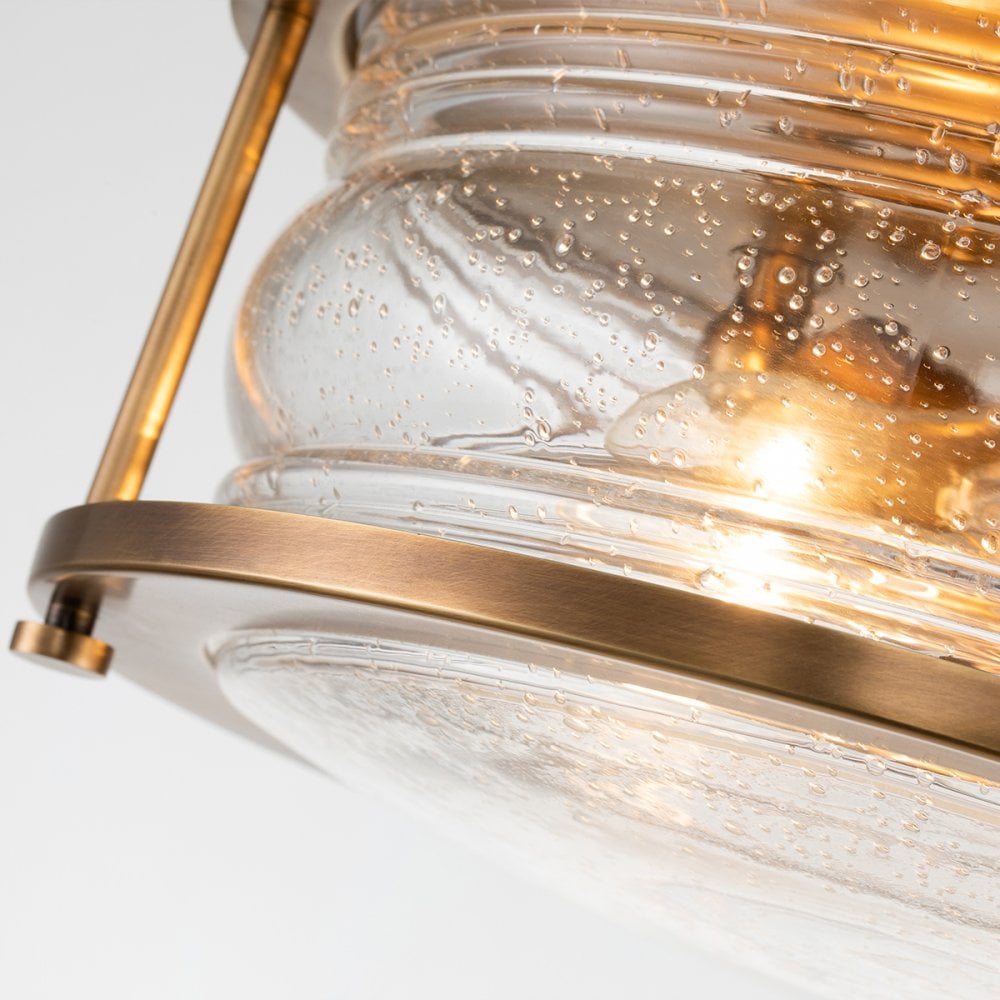 Ashland Bay 2 Light Flush Ceiling Light In Natural Brass Finish QN-ASHLANDBAY-F-NBR-BATH