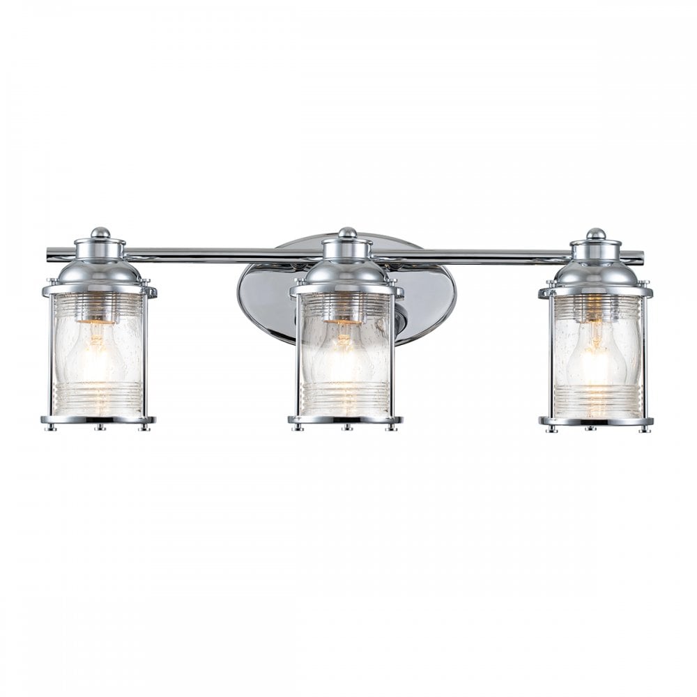 Ashland Bay 3 Light Wall Light In Polished Chrome Finish QN-ASHLANDBAY3-PC-BATH
