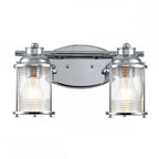 Ashland Bay 2 Light Wall Light In Polished Chrome Finish QN-ASHLANDBAY2-PC-BATH