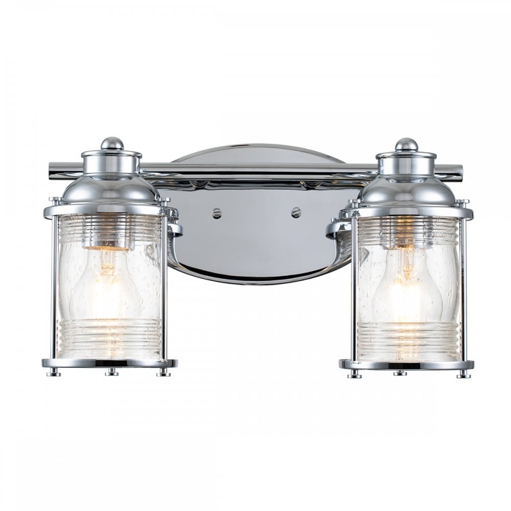 Ashland Bay 2 Light Wall Light In Polished Chrome Finish QN-ASHLANDBAY2-PC-BATH