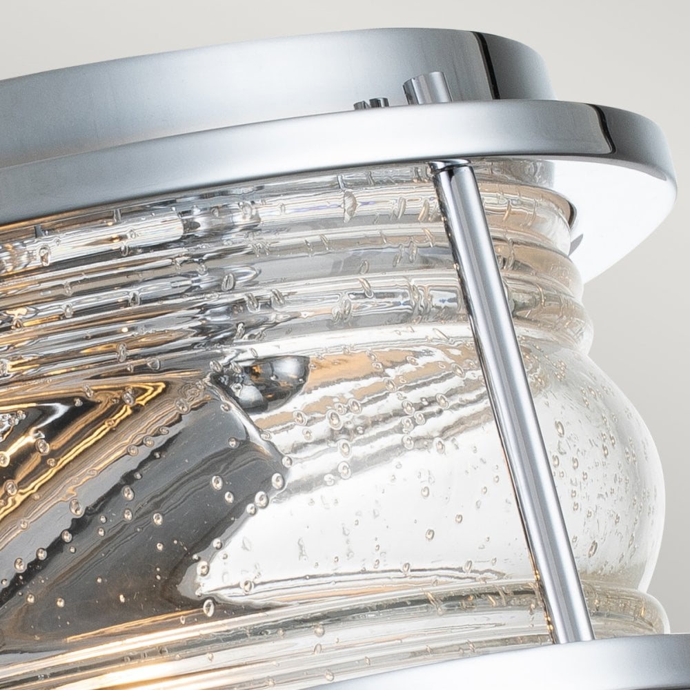 Ashland Bay 2 Light Flush Ceiling Light In Polished Chrome Finish QN-ASHLANDBAY-F-PC-BATH