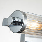 Azores Vintage 2 Light Wall Light In Polished Chrome Finish With Fluted Glass QN-AZORES2-PC
