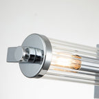 Azores Vintage 4 Light Wall Light In Polished Chrome Finish With Fluted Glass QN-AZORES4-PC