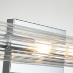Azores Vintage 4 Light Wall Light In Polished Chrome Finish With Fluted Glass QN-AZORES4-PC