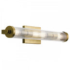 Azores Vintage 4 Light Wall Light In Natural Brass Finish With Fluted Glass QN-AZORES4-NBR