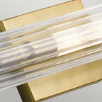 Azores Vintage 4 Light Wall Light In Natural Brass Finish With Fluted Glass QN-AZORES4-NBR