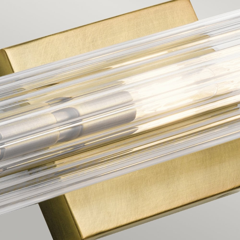 Azores Vintage 4 Light Wall Light In Natural Brass Finish With Fluted Glass QN-AZORES4-NBR