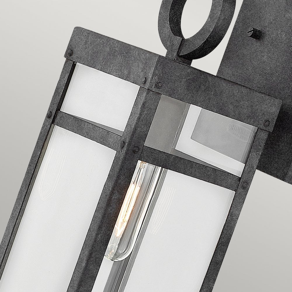 Porter Outdoor Medium Wall Lantern In Aged Zinc Finish QN-PORTER-M-DZ