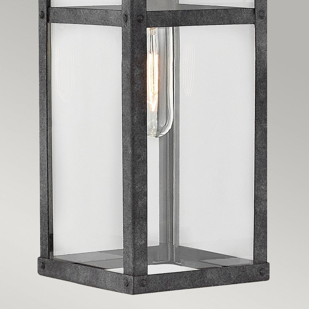 Porter Outdoor Medium Wall Lantern In Aged Zinc Finish QN-PORTER-M-DZ