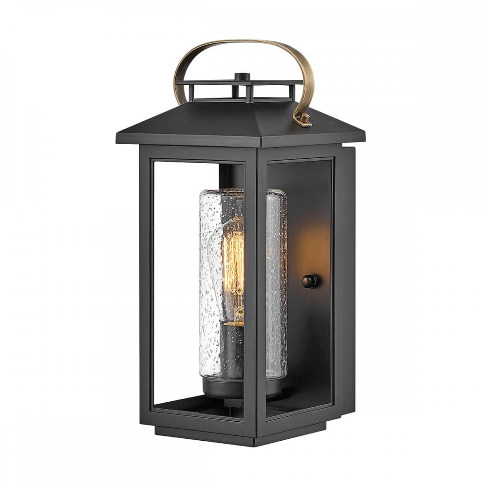 Atwater Small Outdoor Wall Lantern In Black Finish QN-ATWATER-S-BK
