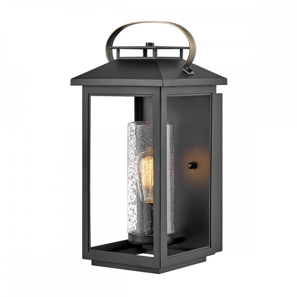 Atwater Medium Outdoor Wall Lantern In Black Finish QN-ATWATER-M-BK