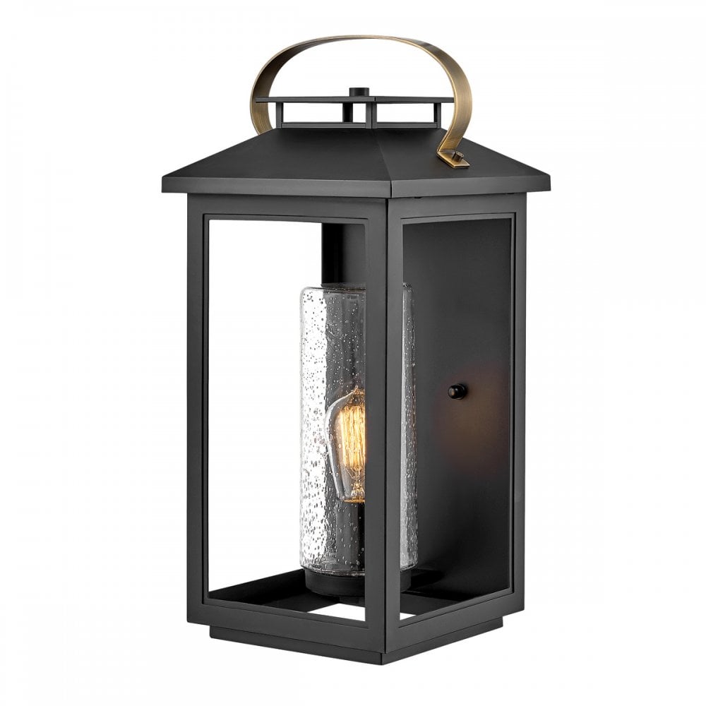 Atwater Large Outdoor Wall Lantern In Black Finish QN-ATWATER-L-BK