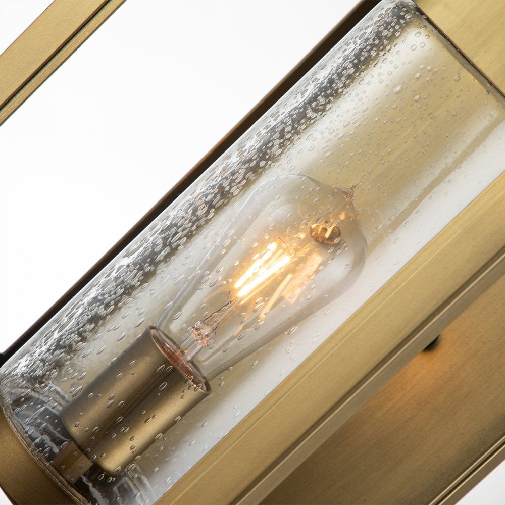 Atwater Large Outdoor Wall Lantern In Painted Distressed Brass Finish QN-ATWATER-L-PDB