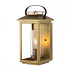 Atwater Medium Outdoor Wall Lantern In Painted Distressed Brass Finish QN-ATWATER-M-PDB