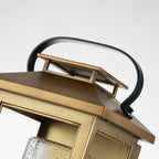 Atwater Small Outdoor Wall Lantern In Painted Distressed Brass Finish QN-ATWATER-S-PDB