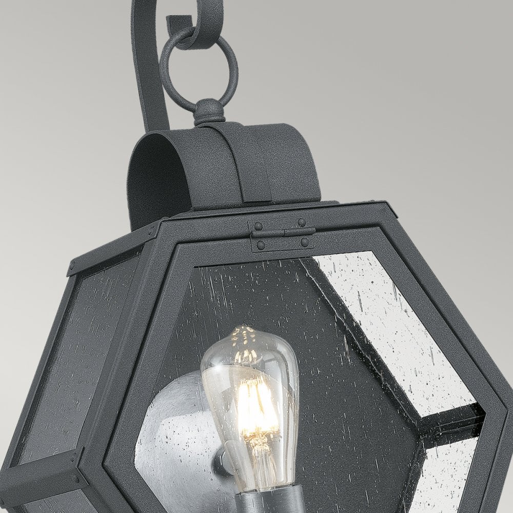Heath Medium Outdoor Wall Lantern In Mottled Black Finish QN-HEATH-M-MB