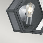 Heath Medium Outdoor Wall Lantern In Mottled Black Finish QN-HEATH-M-MB