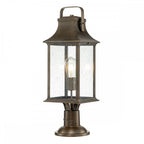 Grant Large Exterior Pedestal Lantern In Painted Burnished Bronze Finish QN-GRANT3-L-BU