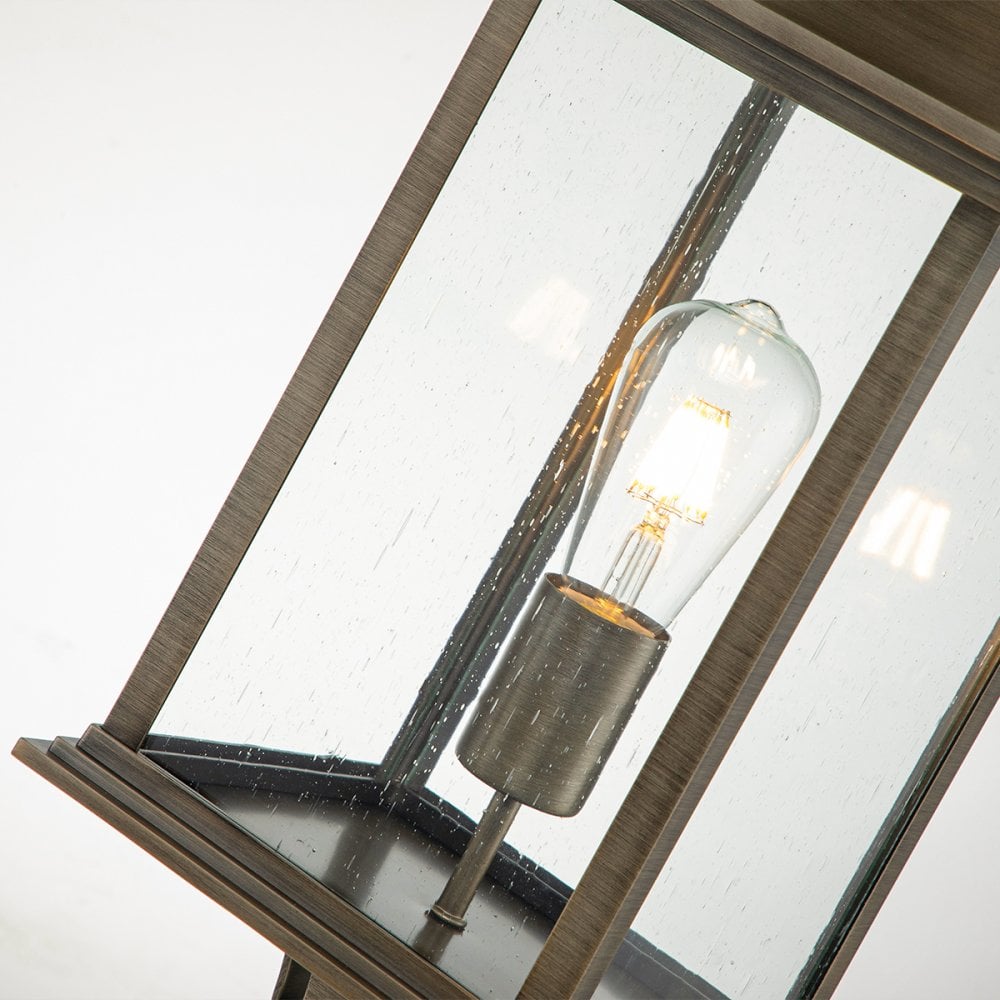 Grant Large Exterior Pedestal Lantern In Painted Burnished Bronze Finish QN-GRANT3-L-BU