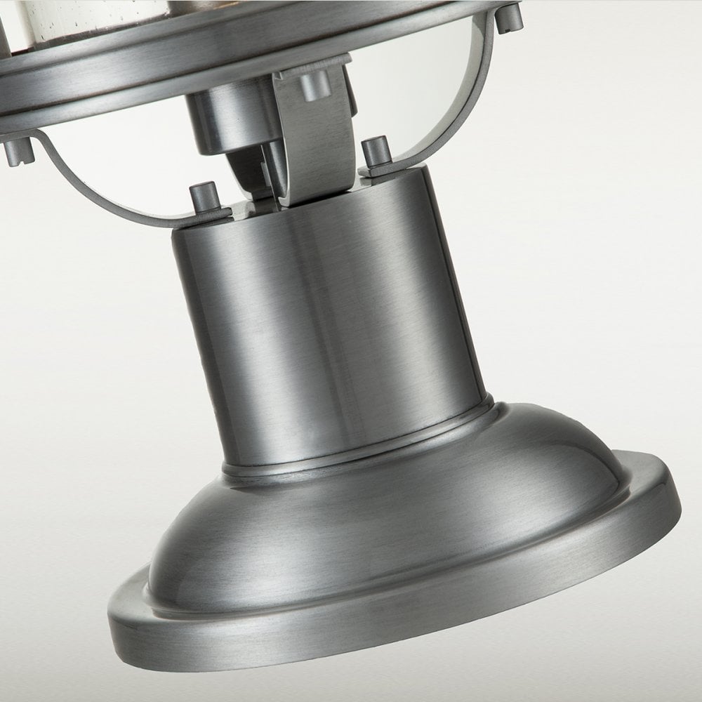 Booker Medium Pedestal Lantern In Industrial Aluminium QN-BOOKER3-M-IA