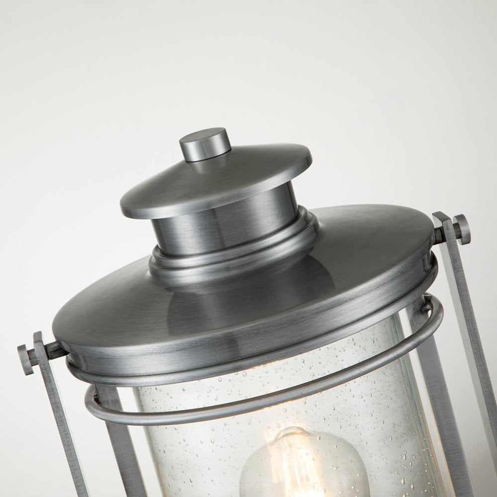 Booker Medium Pedestal Lantern In Industrial Aluminium QN-BOOKER3-M-IA