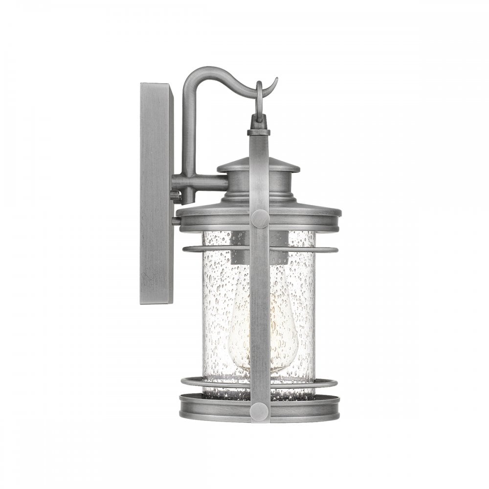 Booker Exterior Small Wall Lantern In Industrial Aluminium Finish QN-BOOKER-S-IA