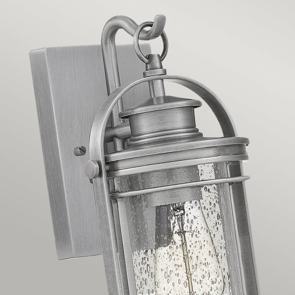 Booker Exterior Small Wall Lantern In Industrial Aluminium Finish QN-BOOKER-S-IA